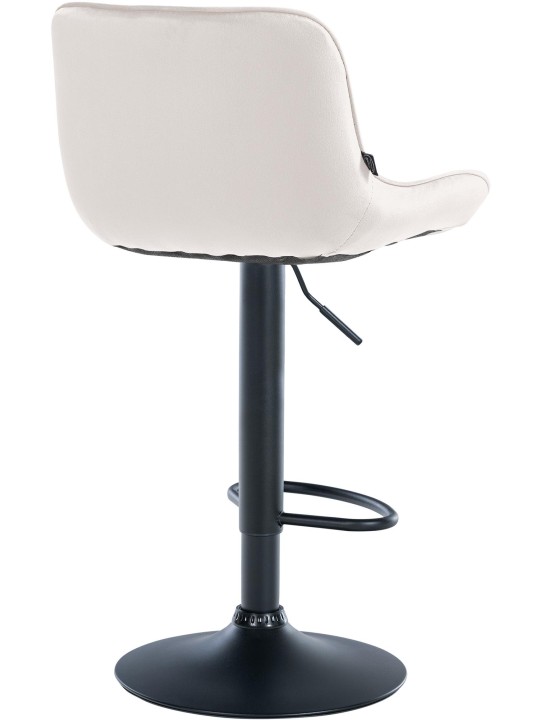 Banqueta alta Vonore veludo, creme