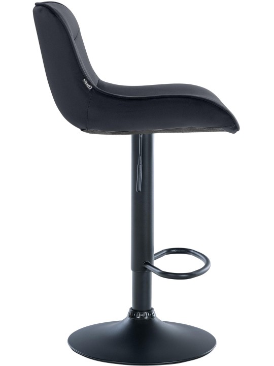 Banqueta alta Vonore veludo, preto