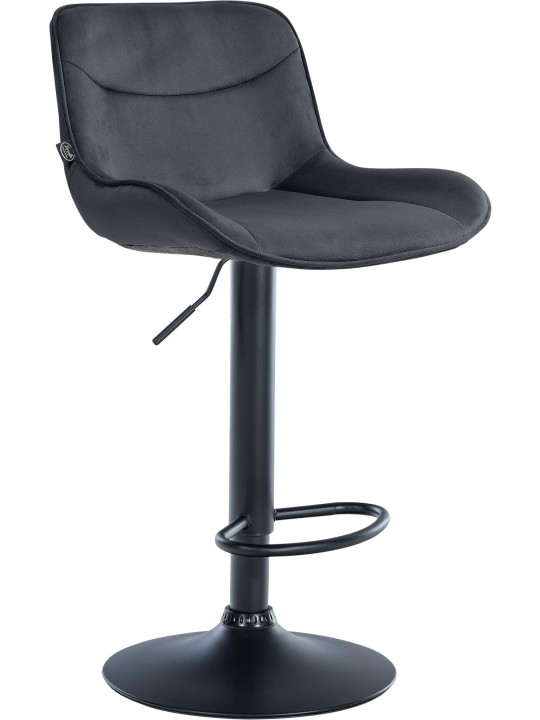 Banqueta alta Vonore veludo, preto