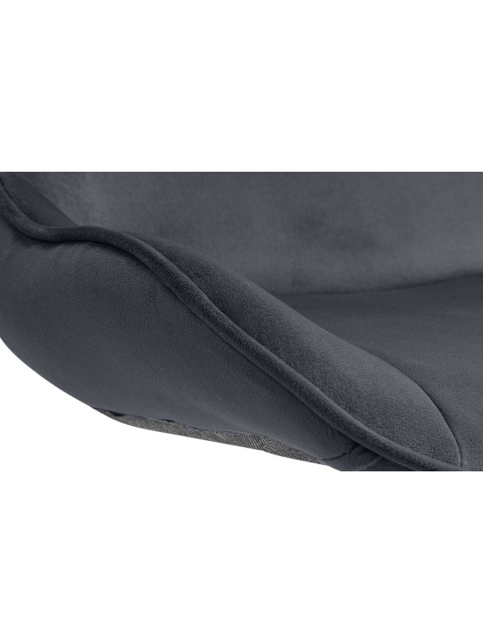 Banqueta alta Vonore veludo, preto