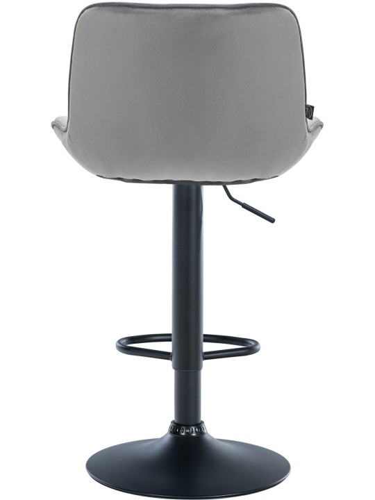 Banqueta alta Vonore veludo, cinza