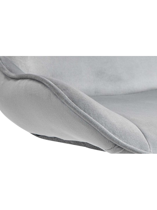 Banqueta alta Vonore veludo, cinza