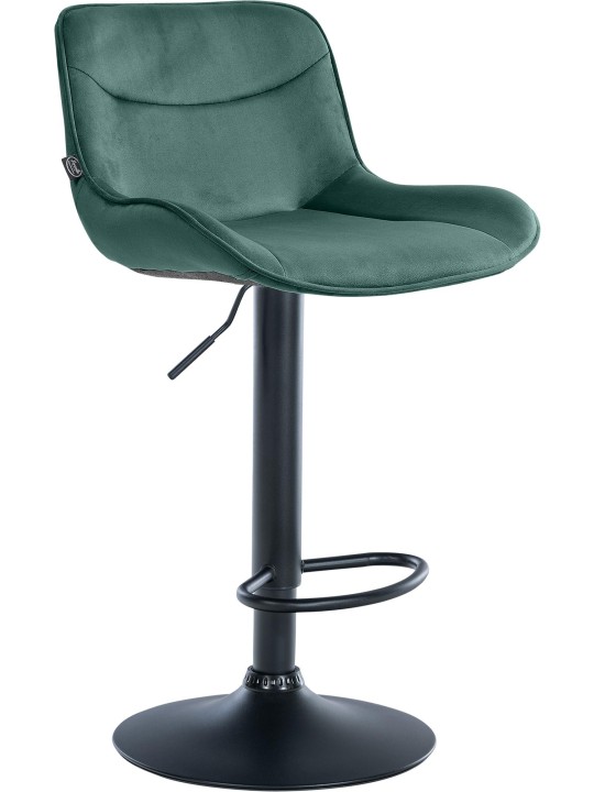 Banqueta alta Vonore veludo, verde