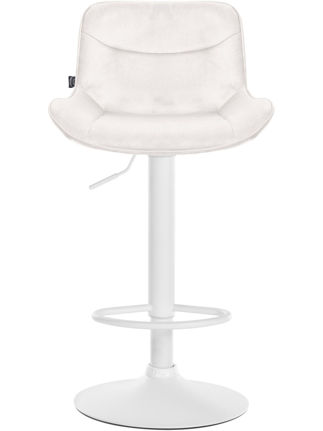 Banqueta alta Vonore veludo, creme