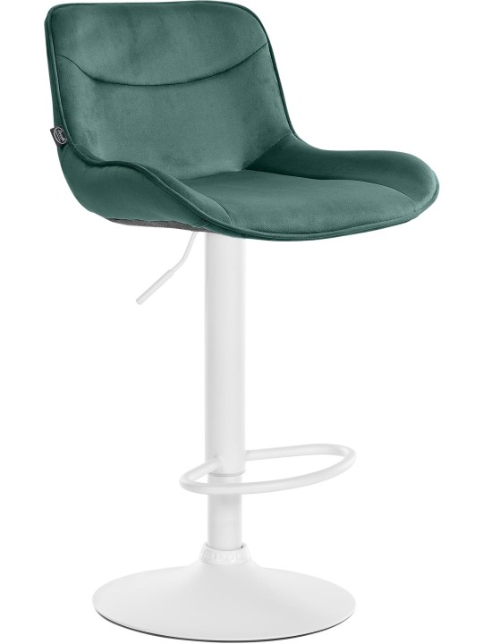 Banqueta alta Vonore veludo, verde