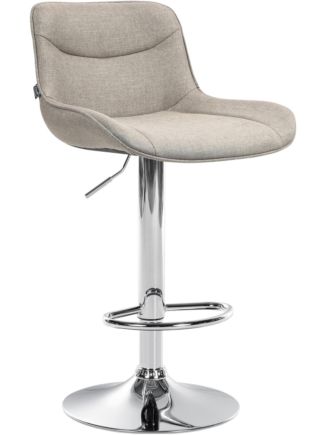 Banqueta alta Vonore tecido cromado, taupe