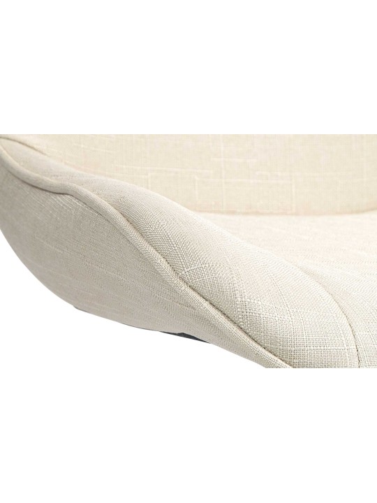 Banqueta alta Vonore tecido cromado, creme