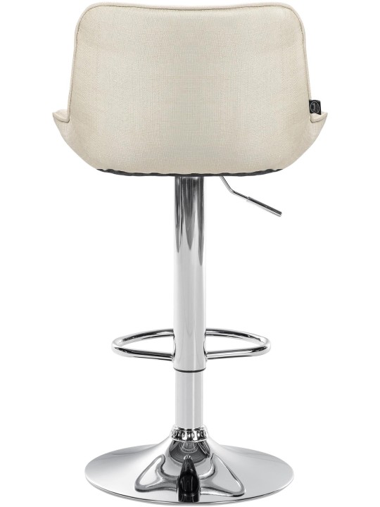 Banqueta alta Vonore tecido cromado, creme