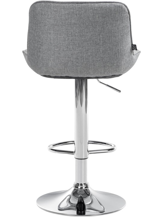 Banqueta alta Vonore tecido cromado, cinza