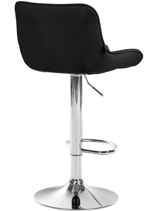 Banqueta alta Vonore tecido cromado, preto
