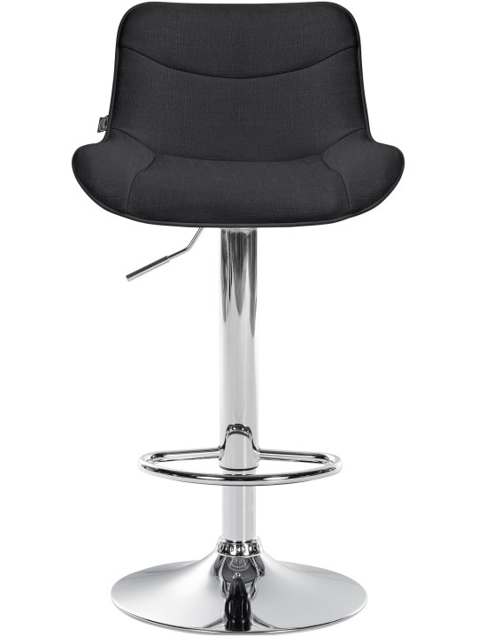 Banqueta alta Vonore tecido cromado, preto