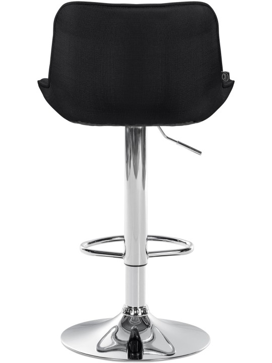 Banqueta alta Vonore tecido cromado, preto