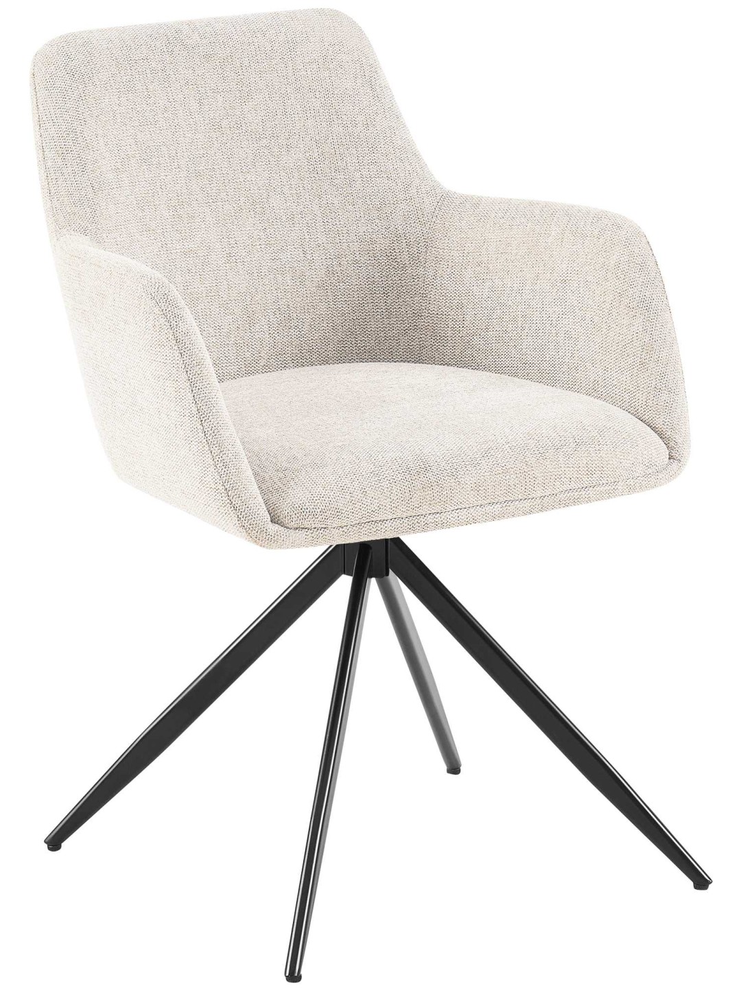 Cadeira de jantar em tecido Olema, creme