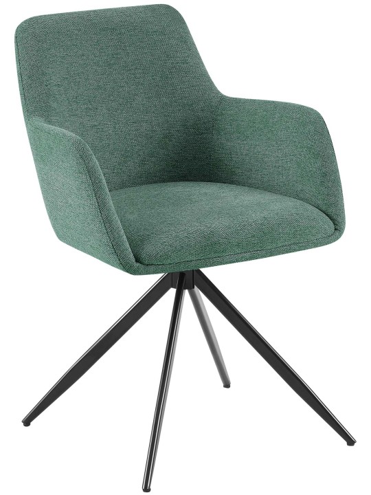 Cadeira de jantar em tecido Olema, verde