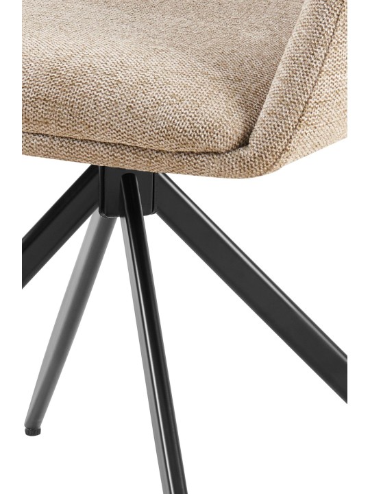 Cadeira de jantar em tecido Olema, taupe