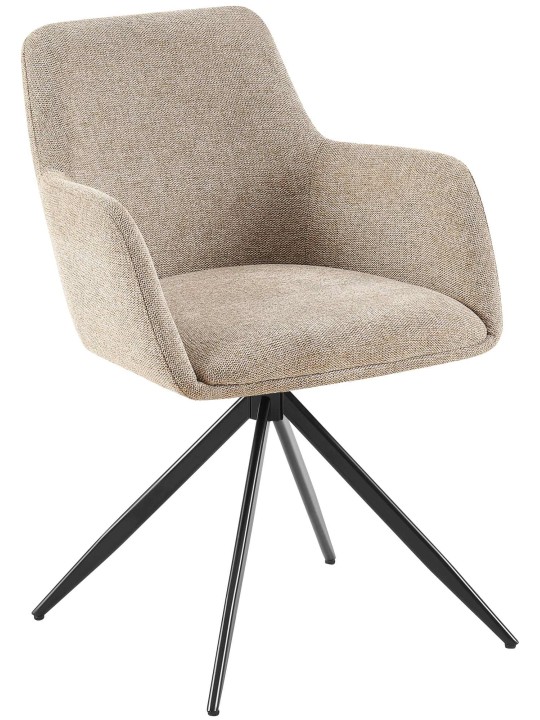 Cadeira de jantar em tecido Olema, taupe