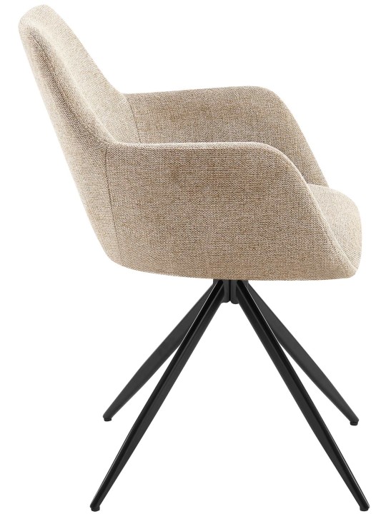 Cadeira de jantar em tecido Olema, taupe