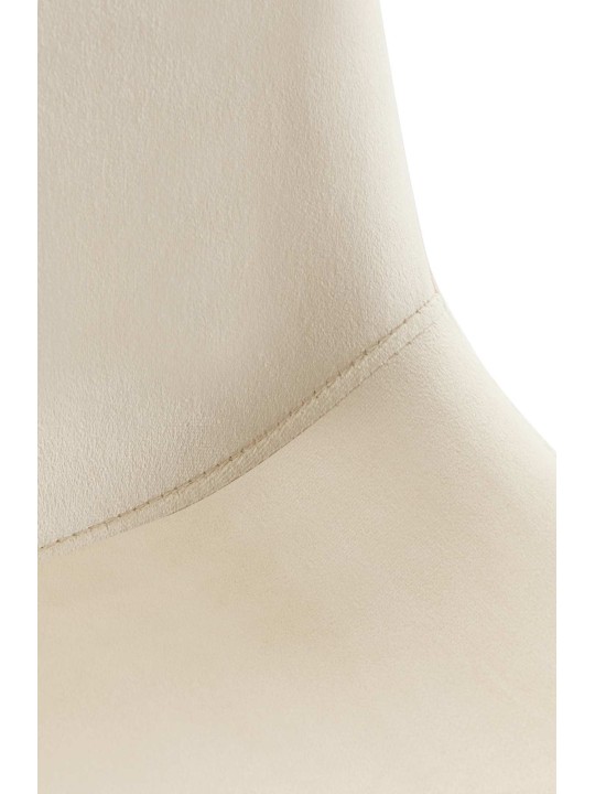 Cadeira de jantar de veludo Lewes, creme