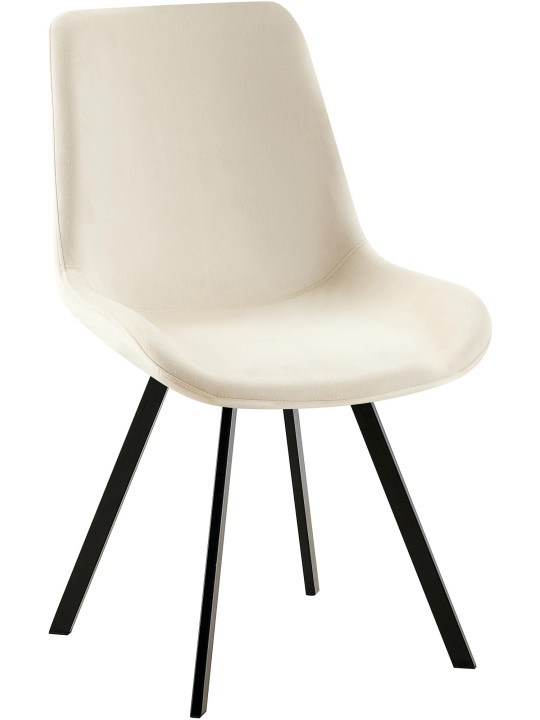 Cadeira de jantar de veludo Lewes, creme