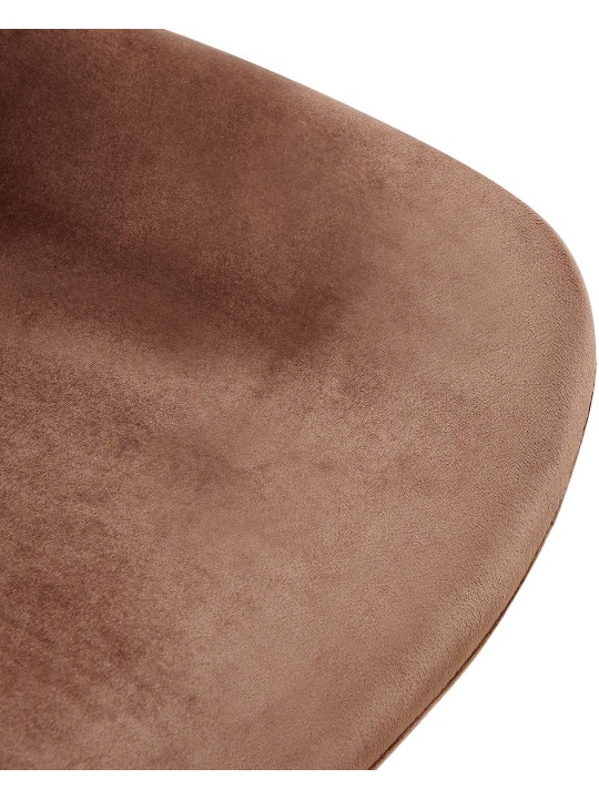Cadeira de jantar de veludo Lewes, castanho