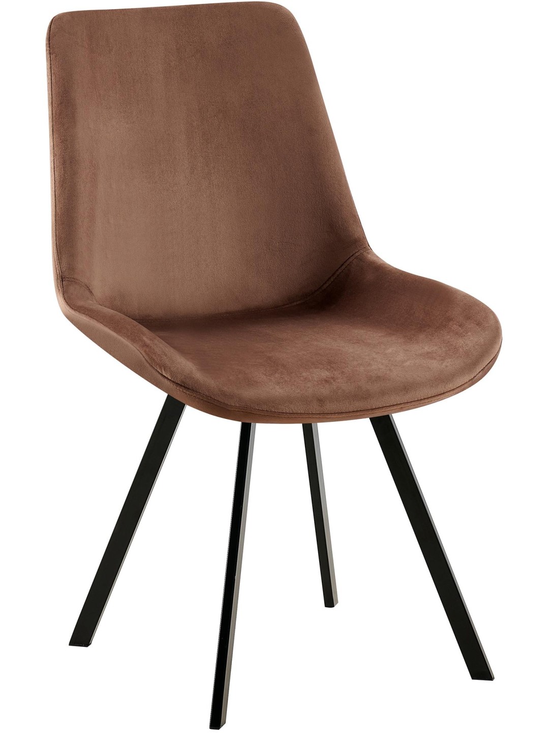 Cadeira de jantar de veludo Lewes, castanho