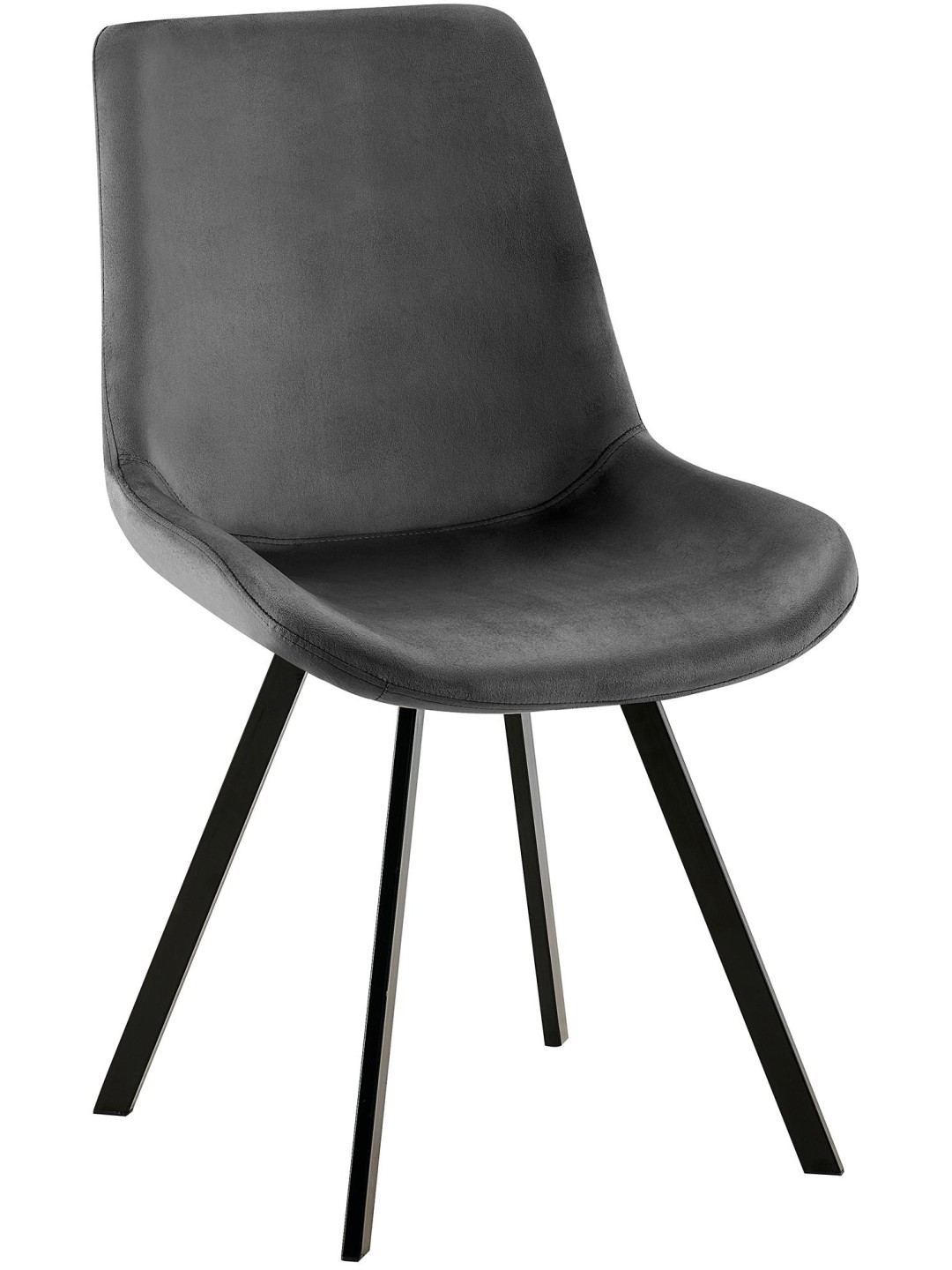 Cadeira de jantar de veludo Lewes, cinza escuro
