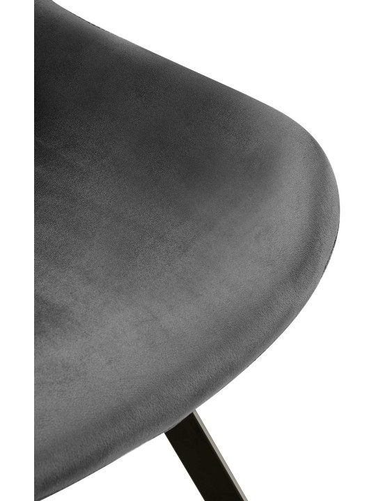 Cadeira de jantar de veludo Lewes, cinza escuro