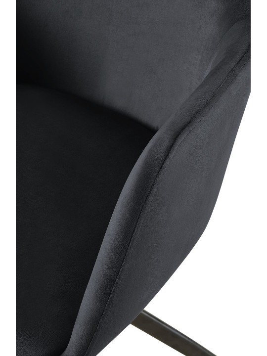 Cadeira de jantar de veludo Olema, preto Cadeira de jantar de veludo Olema, preto