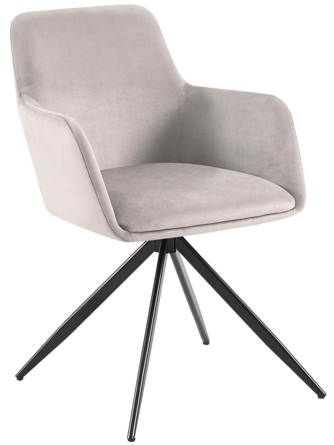 Cadeira de jantar de veludo Olema, cinza