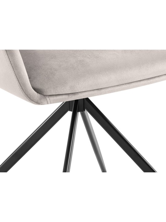 Cadeira de jantar de veludo Olema, cinza