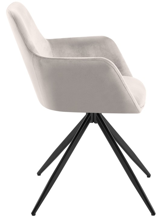 Cadeira de jantar de veludo Olema, cinza