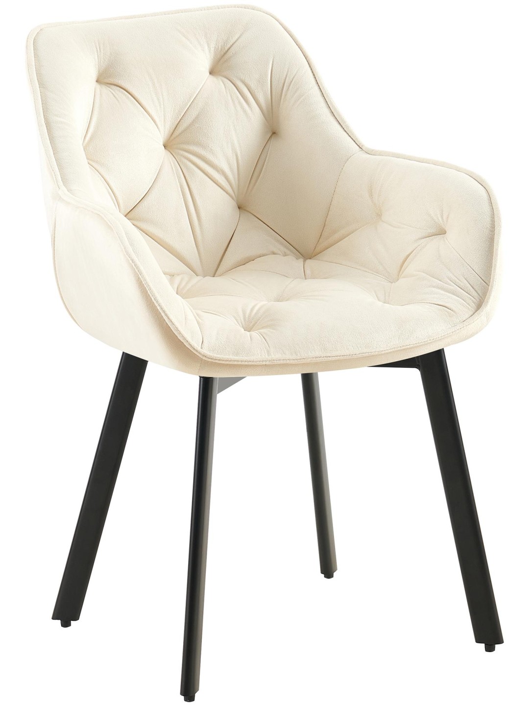 Cadeira da sala de jantar Antigo veludo, creme