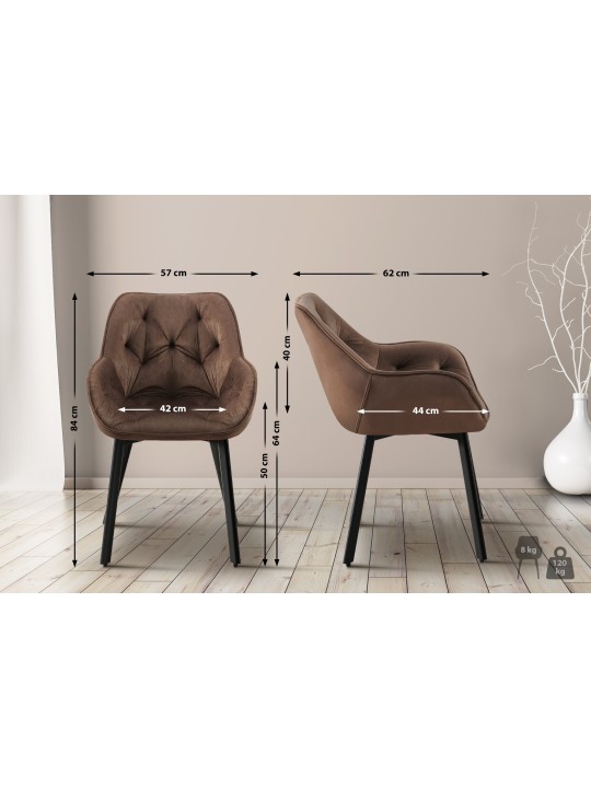 Cadeira da sala de jantar Antigo veludo, castanho Cadeira da sala de jantar Antigo veludo, castanho