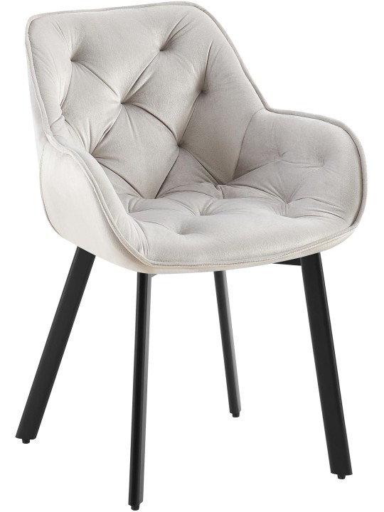 Cadeira da sala de jantar Antigo veludo, cinza