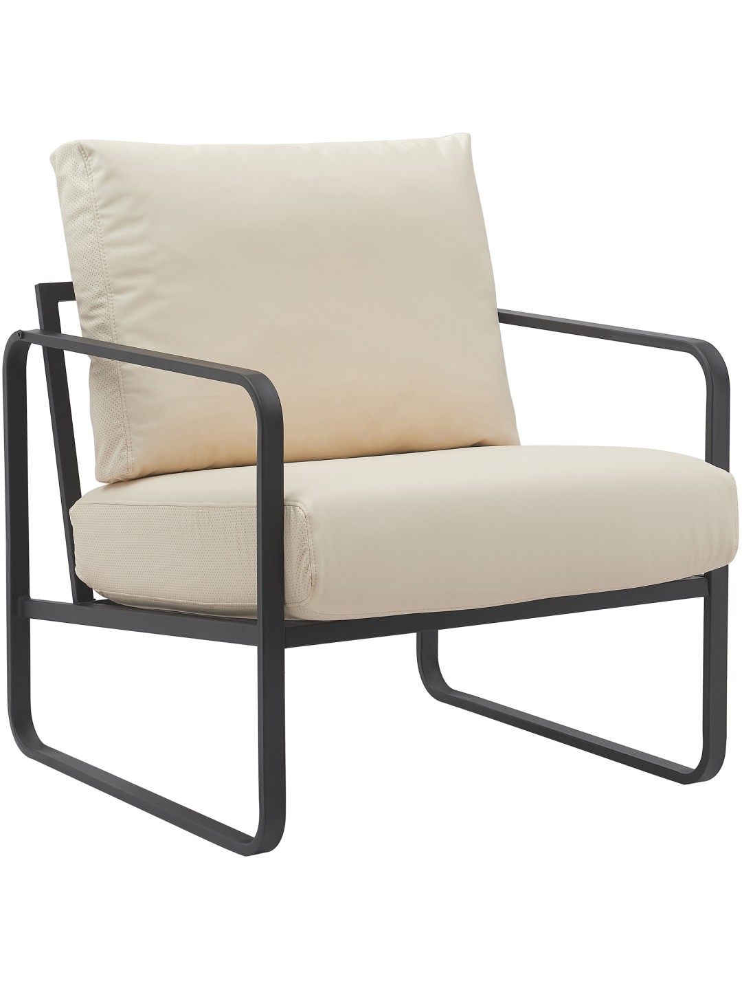 Espreguiçadeira Manea pele sintética, creme