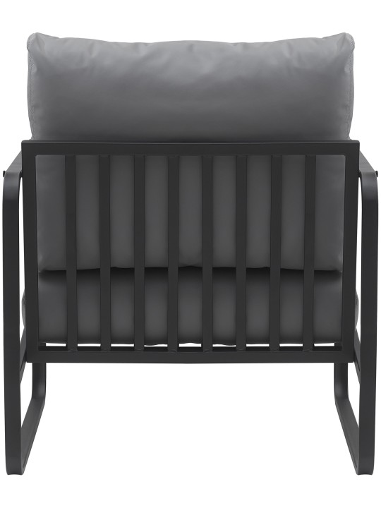 Espreguiçadeira Manea pele sintética, cinza