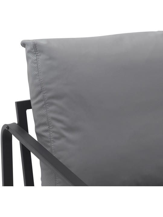 Espreguiçadeira Manea pele sintética, cinza