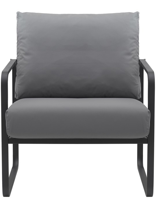 Espreguiçadeira Manea pele sintética, cinza