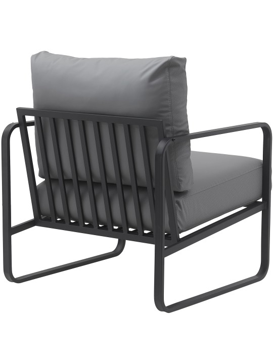 Espreguiçadeira Manea pele sintética, cinza