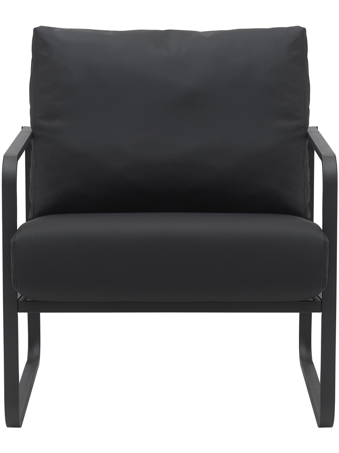 Espreguiçadeira Manea pele sintética, preto