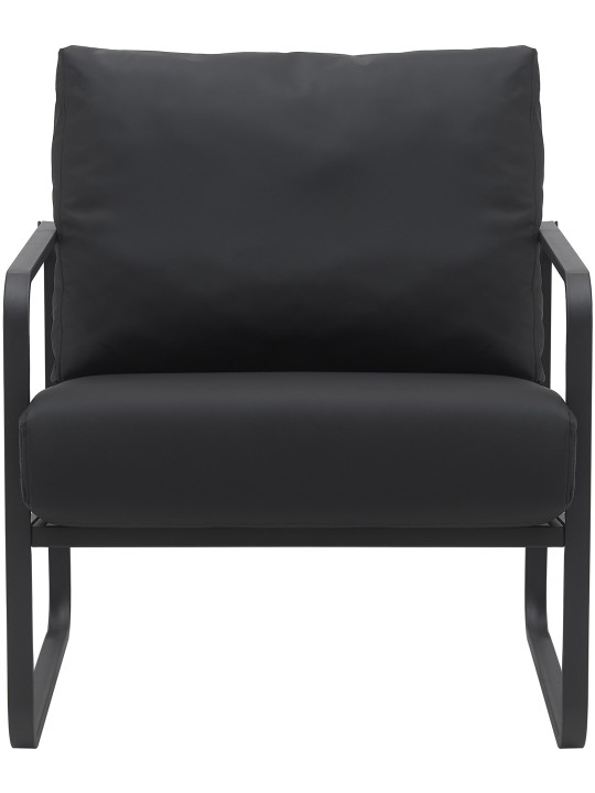 Espreguiçadeira Manea pele sintética, preto