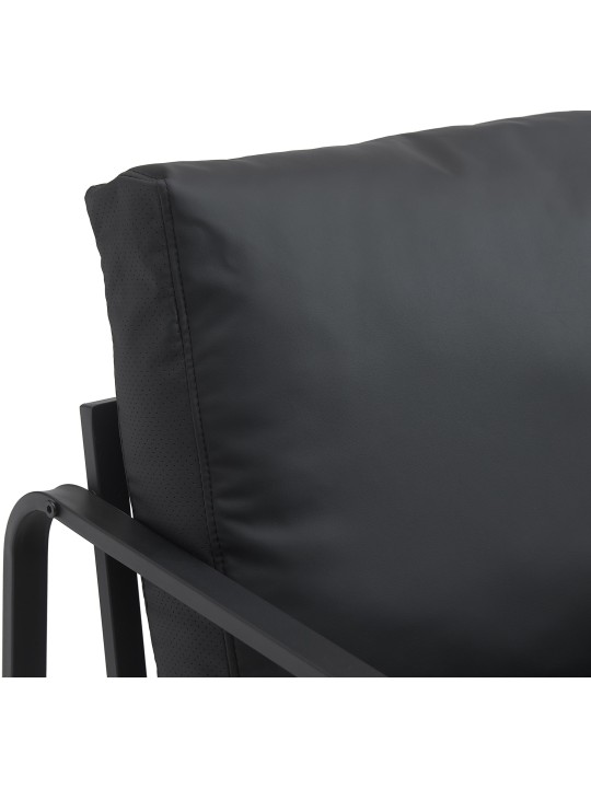 Espreguiçadeira Manea pele sintética, preto