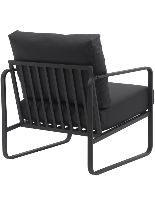 Espreguiçadeira Manea pele sintética, preto