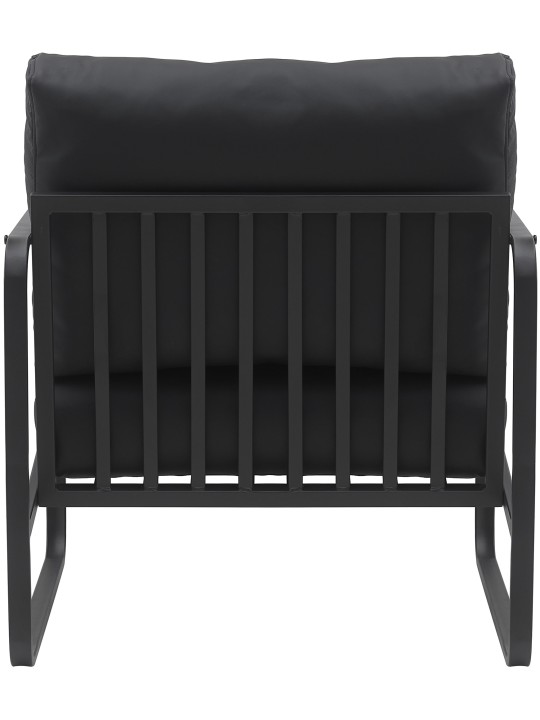 Espreguiçadeira Manea pele sintética, preto