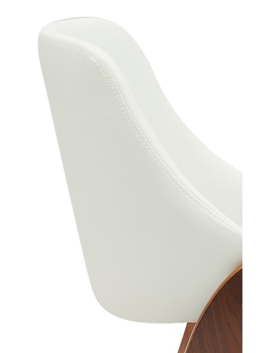 Cadeira da sala de jantar Vangale couro sintético, nogueira/branco
