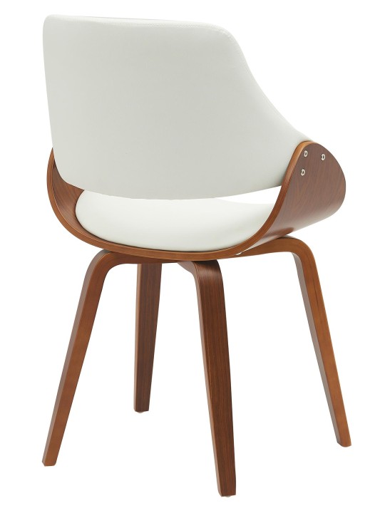 Cadeira da sala de jantar Vangale couro sintético, nogueira/branco