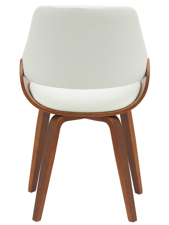 Cadeira da sala de jantar Vangale couro sintético, nogueira/branco