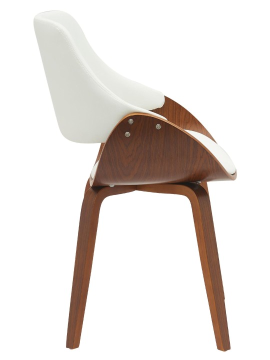 Cadeira da sala de jantar Vangale couro sintético, nogueira/branco