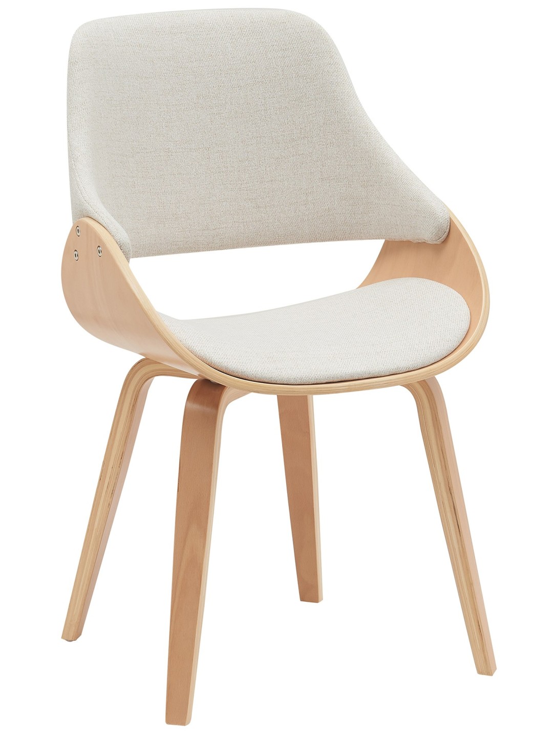 Cadeira de sala de jantar em tecido Vangale, natural/creme