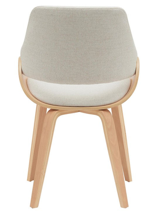 Cadeira de sala de jantar em tecido Vangale, natural/creme